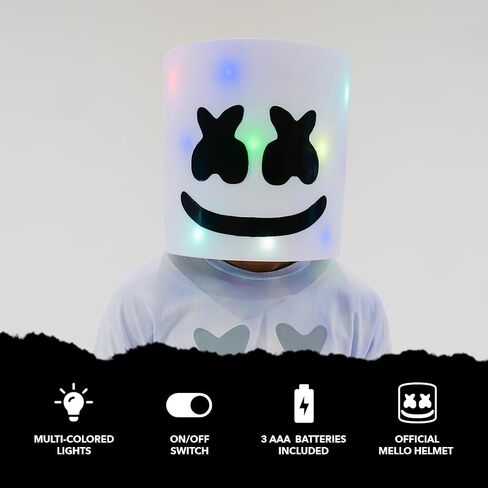 Marshmello Light-Up LED Fullmask ، 3 بطاريات AAA (متضمنة) in Saudi Arabia