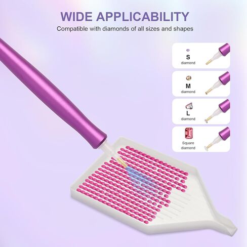 Dovalunetra Electric Diamond Art Pens ، قلم فراغ لاسلكي مع 3 مستويات شفط ، عمر بطارية لمدة 12 ساعة ، تشغيل هادئ ، （الأرجواني） in Kuwait