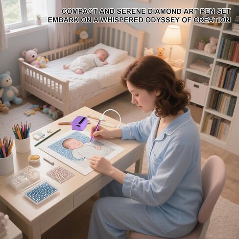 Dovalunetra Electric Diamond Art Pens ، قلم فراغ لاسلكي مع 3 مستويات شفط ، عمر بطارية لمدة 12 ساعة ، تشغيل هادئ ، （الأرجواني） in Kuwait