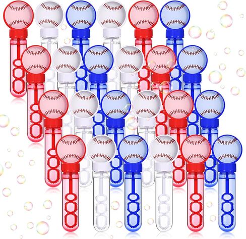 24 Pcs Baseball Big Bubble Wand Baseball Themed Party Favors Birthday Bubble Wand Bulk for Outdoor Summer Classroom Party Supplies Kids Goodie Bags Filler in Saudi Arabia
