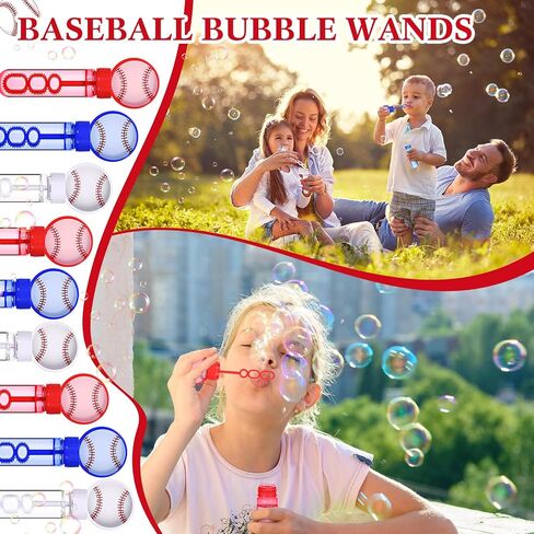 24 Pcs Baseball Big Bubble Wand Baseball Themed Party Favors Birthday Bubble Wand Bulk for Outdoor Summer Classroom Party Supplies Kids Goodie Bags Filler in Saudi Arabia
