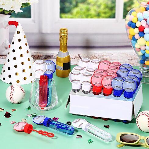 24 Pcs Baseball Big Bubble Wand Baseball Themed Party Favors Birthday Bubble Wand Bulk for Outdoor Summer Classroom Party Supplies Kids Goodie Bags Filler in Saudi Arabia