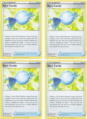 بطاقة Pokemon - حلوى نادرة - Sword and Shield Base - X4 Card Lot Playet - 180/202 غير شائع in Saudi Arabia