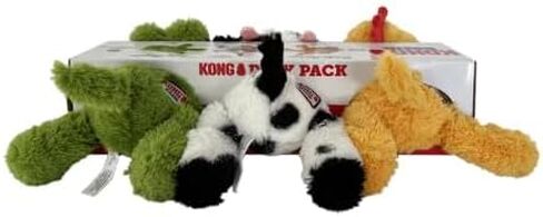 Kong Cozie Play Pack Dog Toys-ألعاب ذات 3 عبوات رائعة ، ومضغ داخلي متين ومتعة ، شخصيات رائعة للكلاب الصغيرة إلى المتوسطة in Saudi Arabia