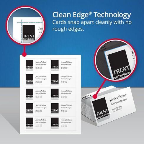 Avery 5876 Clean Edge Business Cards ، Laser ، 2 × 3 1/2 ، Ivory ، 200/Pack in Saudi Arabia