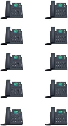 Yealink SIP-T33G IP Phone [10 Pack] 4 حسابات VoIP. عرض لون 2.4 بوصة. Dual-Port Gigabit Ethernet ، 802.3AF POE ، محول الطاقة غير مدرج (SIP-T33G) (متجدد) in Saudi Arabia