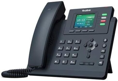 Yealink SIP-T33G IP Phone [10 Pack] 4 حسابات VoIP. عرض لون 2.4 بوصة. Dual-Port Gigabit Ethernet ، 802.3AF POE ، محول الطاقة غير مدرج (SIP-T33G) (متجدد) in Saudi Arabia