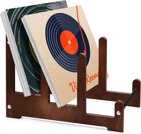 حامل سجل فينيل ، 60 رف تخزين التسجيل ، Retro 3 Tier Storage Display Display Reshel Cand for Vinyl Magazine Book Files ، Easy Assembly in Kuwait