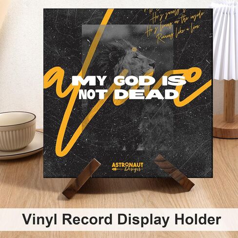 Now Playing Vinyl Record Stand, Single Wood Record Stand Vintage Vinyl Records Display 1 Second Assemble Now Playing Records Player Accessories Wooden Album Holders Plate Holders for Display, Brown in Saudi Arabia