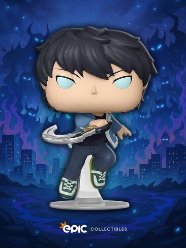أنيمي البوب: التسوية المنفردة - Sung Jinwoo Vinyl Figure مجمعة مع واقي الصناديق متوافق مع Funko in Saudi Arabia