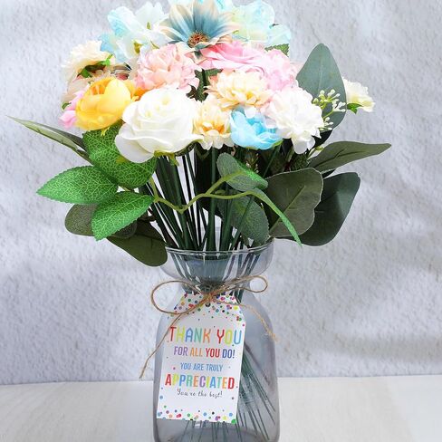 50PCS Thank You Tags with String Attached Thank You Paper Tags with Strings Colorful Dots Paper Gift Tag for Birthday Theme Party Teacher Appreciation Wedding in Saudi Arabia