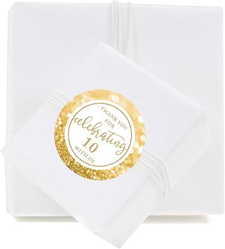 Andaz Press Glitzy Faux Rose Gold Golit Round Labels ، شكرًا لك على الاحتفال معنا 80 مع عيد ميلاد أو الذكرى السنوية الثمانين ، 40 حزمة in Saudi Arabia