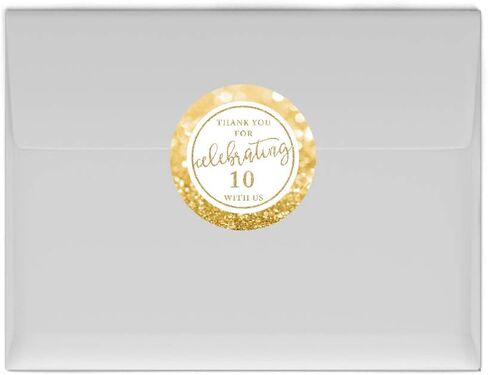 Andaz Press Glitzy Faux Rose Gold Golit Round Labels ، شكرًا لك على الاحتفال معنا 80 مع عيد ميلاد أو الذكرى السنوية الثمانين ، 40 حزمة in Saudi Arabia