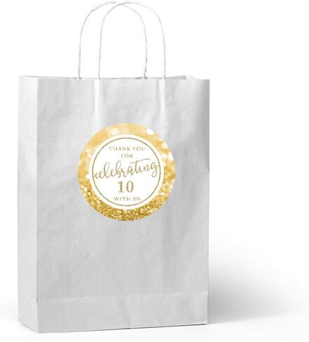 Andaz Press Glitzy Faux Rose Gold Golit Round Labels ، شكرًا لك على الاحتفال معنا 80 مع عيد ميلاد أو الذكرى السنوية الثمانين ، 40 حزمة in Saudi Arabia