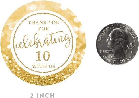 Andaz Press Glitzy Faux Rose Gold Golit Round Labels ، شكرًا لك على الاحتفال معنا 80 مع عيد ميلاد أو الذكرى السنوية الثمانين ، 40 حزمة in Saudi Arabia