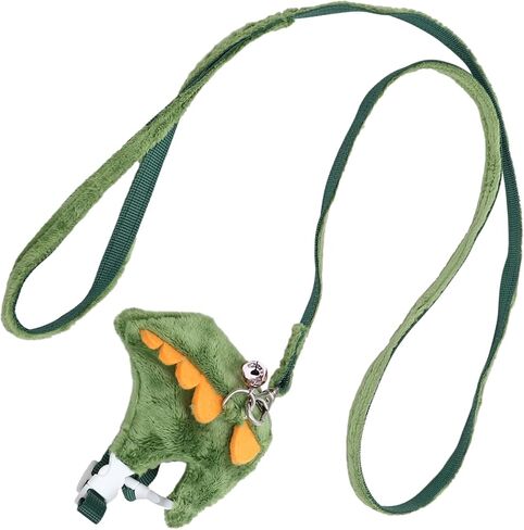 Ganazono Dinosaur Design Pet Harness Leash للحيوانات الأليفة الصغيرة القابلة للتعديل للهروب الجرس الجرس عشوائي اللون للمشي والسفر in Kuwait