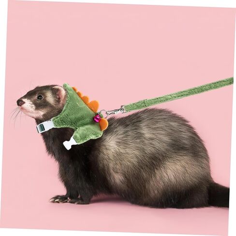 Ganazono Dinosaur Design Pet Harness Leash للحيوانات الأليفة الصغيرة القابلة للتعديل للهروب الجرس الجرس عشوائي اللون للمشي والسفر in Kuwait