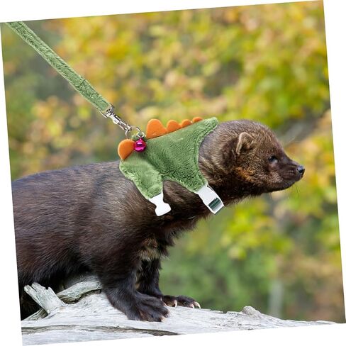 Ganazono Dinosaur Design Pet Harness Leash للحيوانات الأليفة الصغيرة القابلة للتعديل للهروب الجرس الجرس عشوائي اللون للمشي والسفر in Kuwait