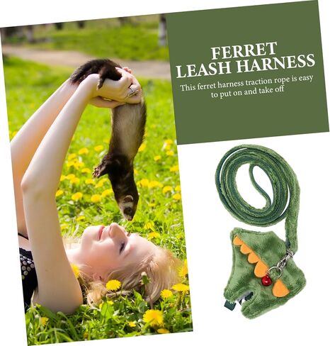 Ganazono Dinosaur Design Pet Harness Leash للحيوانات الأليفة الصغيرة القابلة للتعديل للهروب الجرس الجرس عشوائي اللون للمشي والسفر in Kuwait