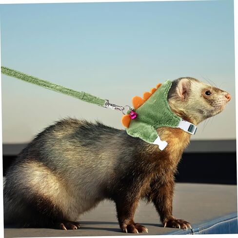 VOSAREA Ferret Vest Harness with Cartoon Design Wear Resistant Leash for Pets Lightweight and Comfortable Easy to Use Walking Rope for Kittens and Ferrets Random Dinosaur in Saudi Arabia