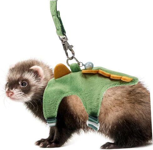 VOSAREA Ferret Vest Harness with Cartoon Design Wear Resistant Leash for Pets Lightweight and Comfortable Easy to Use Walking Rope for Kittens and Ferrets Random Dinosaur in Saudi Arabia