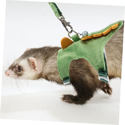 VOSAREA Ferret Vest Harness with Cartoon Design Wear Resistant Leash for Pets Lightweight and Comfortable Easy to Use Walking Rope for Kittens and Ferrets Random Dinosaur in Saudi Arabia
