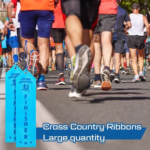 Preboun 100 Pcs Award Ribbons Cross Country Finisher Ribbons with Event Card and Rope Field Day for Competition Sports School Contests Team Prizes Office, Blue in Saudi Arabia