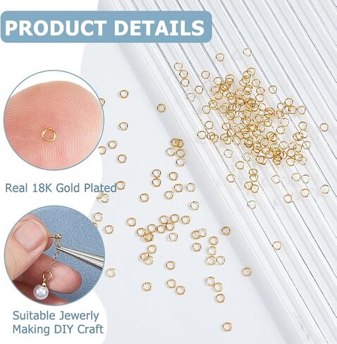 200Pcs Open Jump Rings 2mm 18k Gold Plated Jump Rings Jewelry Jump Rings Connector Split Rings for Jewelry Necklace Bracelets Earrings Choker Charm Loops Making DIY Crafts in Saudi Arabia