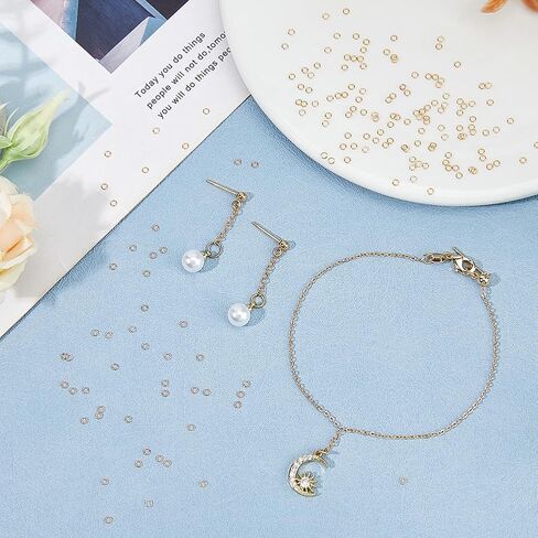 200Pcs Open Jump Rings 2mm 18k Gold Plated Jump Rings Jewelry Jump Rings Connector Split Rings for Jewelry Necklace Bracelets Earrings Choker Charm Loops Making DIY Crafts in Saudi Arabia