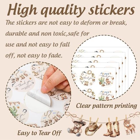100pcs Western Cowboy شكرًا لك ملصقات عتيقة Wild West Rodeo Rodeo Dower Dower Label Label Secal Boots Cactus Sticker لعيد الميلاد in Saudi Arabia