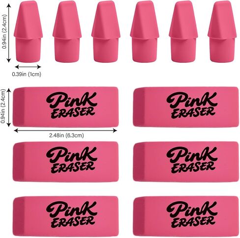 30 PCS Pink Eraser Bulk Set-6 محايات بلوك و 24 محوًا أعلى قلم رصاص ، مستلزمات مدرسية خالية من اللطخة ، للطلاب ، والمعلمين ، والمكتب ، والاستخدام المنزلي (الوردي) in Kuwait
