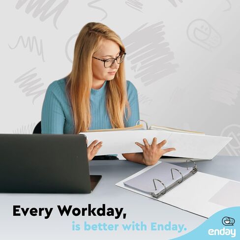 1 Inch Binders 3 Ring, White 1 Inch Round Ring Binder with Clear View Cover & 2 Inside Pockets, School Supplies Binders (24 PC) – by Enday in Saudi Arabia