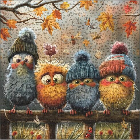 Autumn Bird Puzzles for Adults 1000 Piece Nature, Pretty Fall Landscape Art Jigsaw Puzzles Plant, Butterfly Dragonfly Warm Puzzle in Saudi Arabia