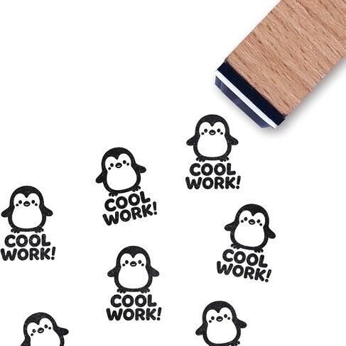 Penguin Teacher Rubber Stamp, 3/5 Inch Small Mini Stamp for Scrapbooking Card Making Planner in Saudi Arabia