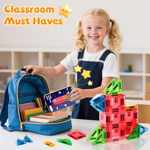لبنات بناء البلاط المغناطيسي مجموعة لعبة: Mini Mini Magnetiles مجموعة 32 قطعة مع ألعاب البناء من الحديد هدية للأطفال والفتيان الذين تتراوح أعمارهم بين 3 و 12 عامًا. in Saudi Arabia