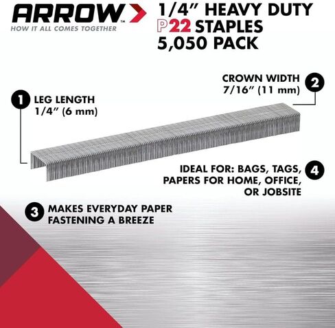 Arrow Fastener # 224 5050 Pack 1/4" Plier Type Staples for P22 Stapler - Quantity 1515 in Saudi Arabia