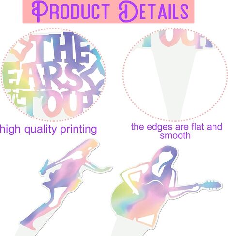 48pcs Music Singer Party Cupcake Toppers Singer Birthday Party Decoration Pop Singer Cupcake Toppers for Popular Music Singer Birthday Baby Shower Supplies in Saudi Arabia