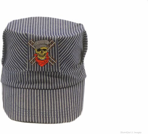Pinnacle Awards Canada Striped Train Engineer Cap Yellow Train Engine, Navy/White, One size in Kuwait