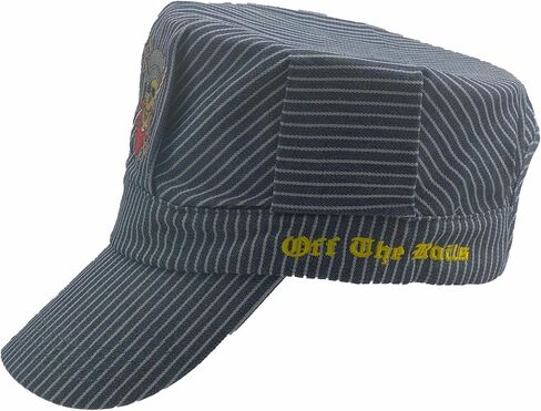 Pinnacle Awards Canada Striped Train Engineer Cap Yellow Train Engine, Navy/White, One size in Kuwait