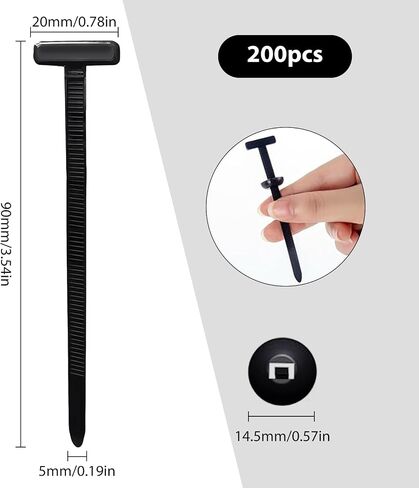 200pcs ترقية أبازيم تعادل الكابلات النايلون العالمي - روابط سوداء سوداء ذاتية القفل مع/دبوس وزر - مقاومة لإصلاح السيارات ، المنزل ، الحديقة ، ورشة العمل in Saudi Arabia