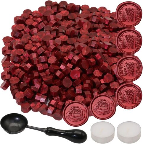 300Pcs Wax Seal Beads Set with Non-Slip Melt Spoon and Candles, Navy Blue Sealing Wax Pellets Bead Great for Seals Stamp, Wedding Invitations, Xmas Gift, Envelope Seal (Navy Blue) in Saudi Arabia