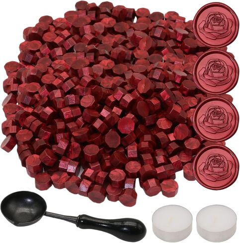 300Pcs Wax Seal Beads Set with Non-Slip Melt Spoon and Candles, Navy Blue Sealing Wax Pellets Bead Great for Seals Stamp, Wedding Invitations, Xmas Gift, Envelope Seal (Navy Blue) in Saudi Arabia