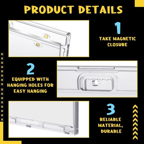 4 Pack Magnetic Comic Book Holder Outer Clear Comic Book Display Case Inside Wall Mountable UV Protection Slab Protectors Fits Most Wall Display (7.87" X 12.24",7.51" X 10.91") in Saudi Arabia