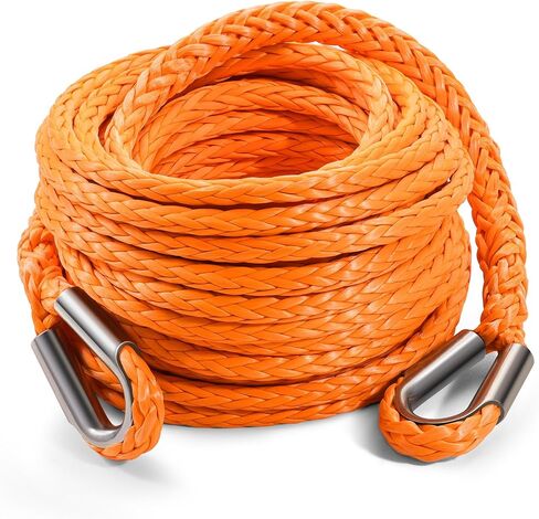 DAYDOOR Winch Rope Extension، 3/8 بوصة × 50ft حبل تمديد ونش صناعي، خط ونش 26,500 رطل للطرق الوعرة ATV UTV SUV Jeep (رمادي) in Kuwait