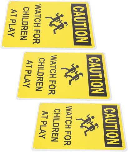 Gadpiparty 3pcs Watch for Children At Play Sign Kid Playing Caution Sign Symbols for Street Neighborhoods Schools Parks Driveways in Saudi Arabia