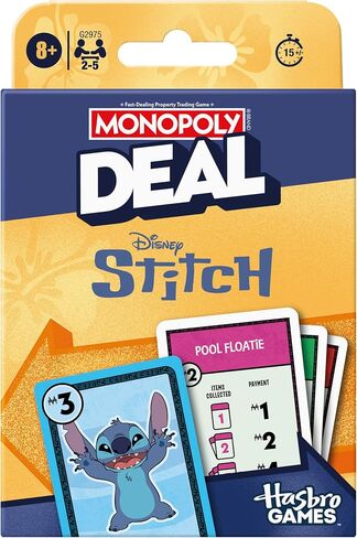 Monopoly Deal: Disney Stitch Edition Card Game | استنادا إلى ديزني ليلو & غرزة | ألعاب أطفال ديزني المرخصة رسميًا | الأعمار 8+ | 2-5 لاعبين in Saudi Arabia