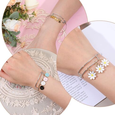 Divina Vitae 120 pcs سوار سوار الجزء الأكبر قابلة للتوسيع قابلة للتوسيع أساور الإسورة الفضية سوار سوار سوار الفولاذ المقاوم للصدأ من الفولاذ المقاوم للتعديل لمجوهرات صنع الحرف الهدايا ، 2.6 بوصة in Saudi Arabia