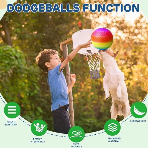 8.5 Inch Playground Balls Dodgeballs for Kids & Adults, Pack of 6 – Inflatable Rubber Kickball, Dodgeball, Handball for School, Recess, PE, Outdoor Games, Playground & Backyard More with Ball Pump in Saudi Arabia