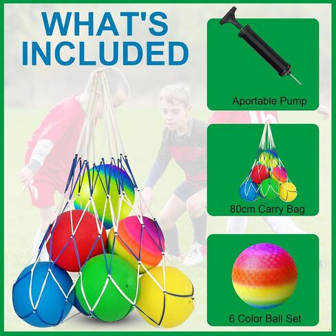 8.5 Inch Playground Balls Dodgeballs for Kids & Adults, Pack of 6 – Inflatable Rubber Kickball, Dodgeball, Handball for School, Recess, PE, Outdoor Games, Playground & Backyard More with Ball Pump in Saudi Arabia