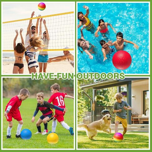 8.5 Inch Playground Balls Dodgeballs for Kids & Adults, Pack of 6 – Inflatable Rubber Kickball, Dodgeball, Handball for School, Recess, PE, Outdoor Games, Playground & Backyard More with Ball Pump in Saudi Arabia